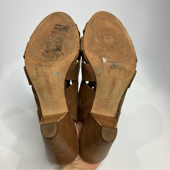 Vince Camuto‎ Elettra peep toe cone heels brown leather women’s size 10 - Picture 8 of 10